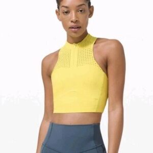 LULULEMON UNLEASH STRENGTH BRA, YELLOW SERPENTINE size 4 Activewear Yoga Gym